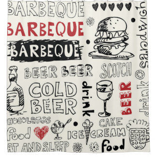 Rideaux De Douche BBQ fou : Art de gribouillis