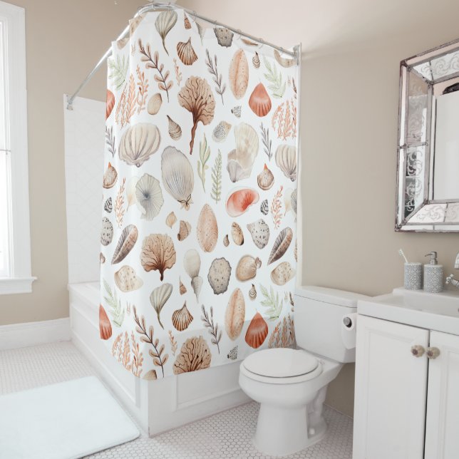 Rideaux De Douche Beach Seashell Côté Balnéaire (En situation)
