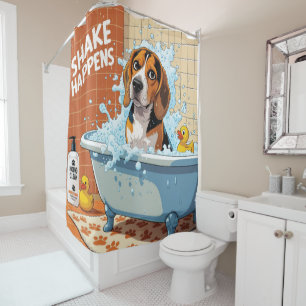Rideaux De Douche Beagle Déguenillé Endormi Mignon Drôle