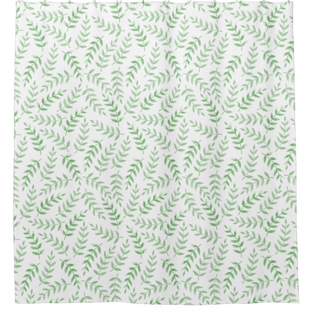 Rideaux De Douche Beau Feuilles verts simples Motif sans fin (Devant)