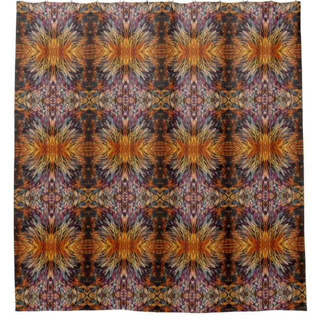Rideaux De Douche Beau Mixte Motif Jaune Orange Brown Bleu (Devant)