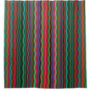 Rideaux De Douche Beau Motif coloré Wavy Stripe