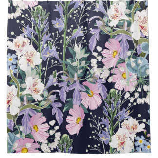 Rideaux De Douche Beau motif de printemps transparent avec fleur sau