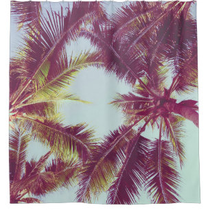 Rideaux De Douche Beau palmier tropical autour de l'océan
