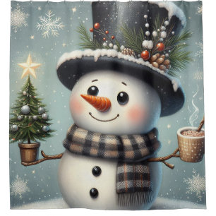Rideaux De Douche Beau tourbillon Noël/bonhomme de neige d'hiver