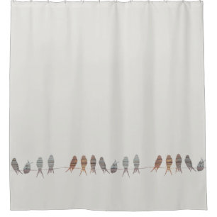 Rideaux De Douche Beaux oiseaux modernes simples sur un fil