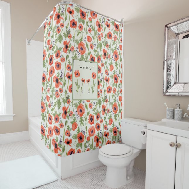Rideaux De Douche Beaux Pépites à motifs floraux (En situation)