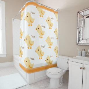 Rideaux De Douche Bébé jaune mignon poussette