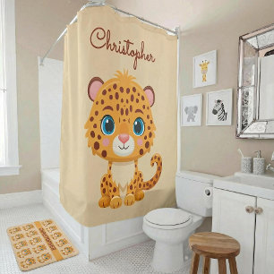 Rideaux De Douche Bébé léopard mignon animaux de safari pour enfants