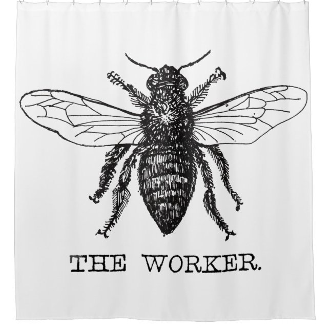 Rideaux De Douche Bee Worker Honey Black Bumblebee (Devant)