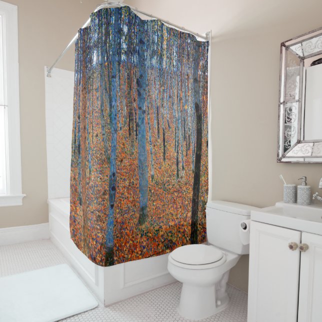 Rideaux De Douche Beech Grove, Gustav Klimt (En situation)