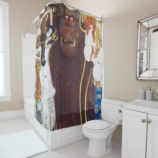 Rideaux De Douche Beethoven Frieze (détail), Gustav Klimt (En situation)