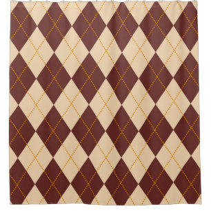 Rideaux De Douche Beige Brown Automne Jacquard d'automne Diamant Mot