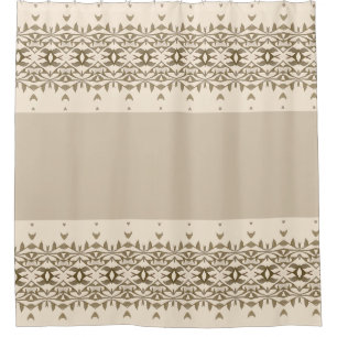 Rideaux De Douche Beige Crémeux Avec Brown Cuivre