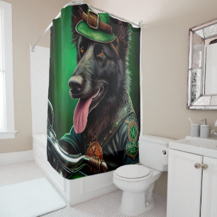 Rideaux De Douche Belgian Shepherd conduite vélo St. Patrick's Day