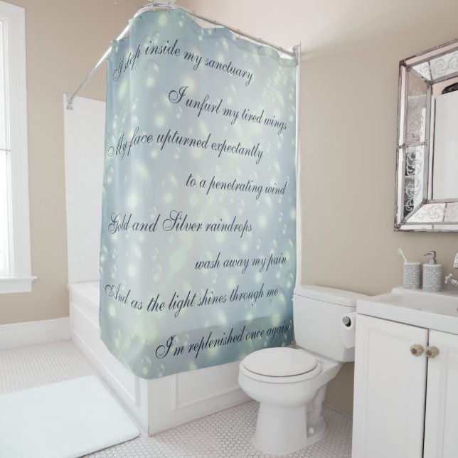 Rideaux De Douche Belle conception de mantra nettoyant gris (En situation)