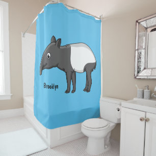 Rideaux De Douche Belle illustration de tapir de dessin animé