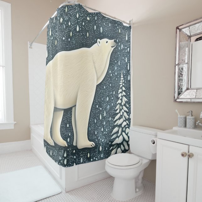 Rideaux De Douche Belle Ours Polaire Artique (En situation)