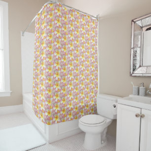 Rideaux De Douche Belle Pastel Frangipani Plumeria Fleurs