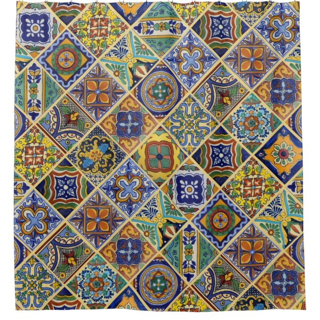 Rideaux De Douche Belle tuile de Boho Talavera (Devant)