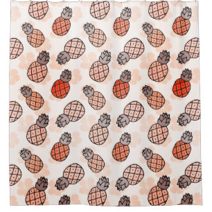 Rideaux De Douche Belles ananas couleur orange