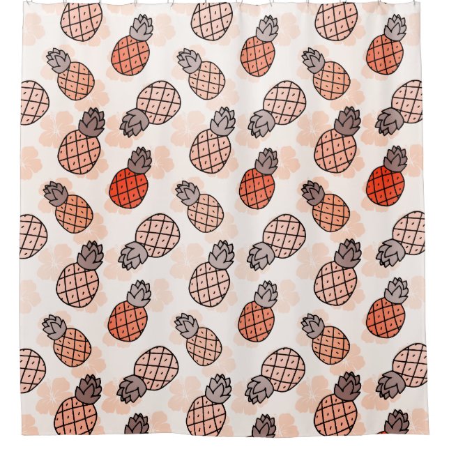Rideaux De Douche Belles ananas couleur orange (Devant)