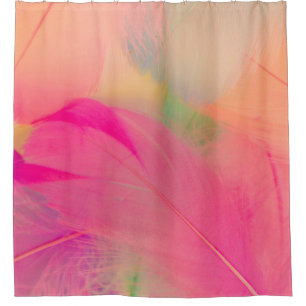 Rideaux De Douche Belles plumes abstraites violettes et bleues sur l