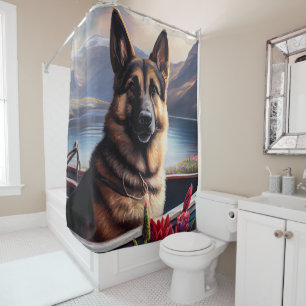 Rideaux De Douche Berger allemand sur une pagaie : une aventure pitt