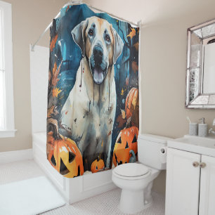 Rideaux De Douche Berger Anatolien D'Halloween Avec Peur Citrouille