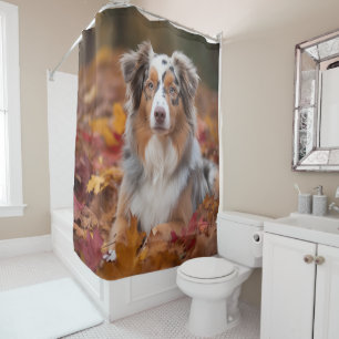 Rideaux De Douche Berger australien en automne Leaves automne Inspir