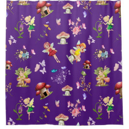 Rideaux De Douche Beurre de Fleurs Violettes Mushroom Thématique