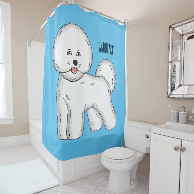 Rideaux De Douche Bichon frise dog dessin animé (En situation)