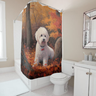 Rideaux De Douche Bichon Frise en automne Feuilles automne Inspire