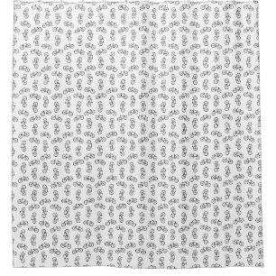 Rideaux De Douche Bicyclettes éparpillées Imprimer Motif PERSONNAL