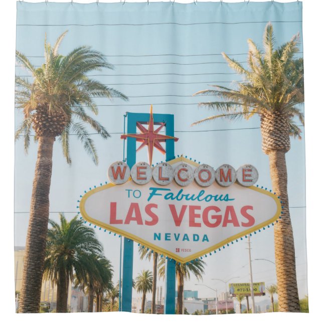RIDEAUX DE DOUCHE BIENVENUE À LAS VEGAS (Devant)