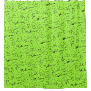 Rideaux De Douche BIENVENUE noir sans couture motif avec LIGNES