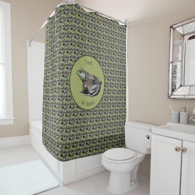 Rideaux De Douche Big Old Bullfrog Nature Personnalisée (En situation)