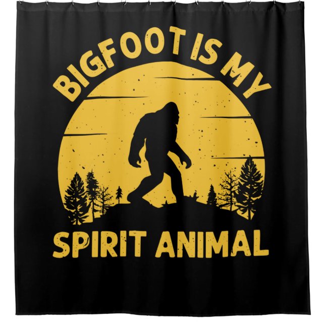Rideaux De Douche Bigfoot is My Spirit Animal Retro Sunset (Devant)