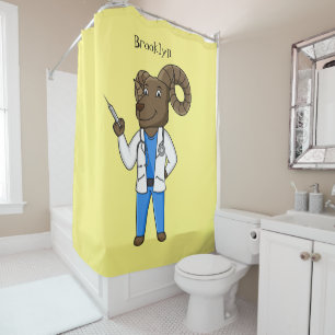 Rideaux De Douche Bighorn sheep doctor cartoon illustration