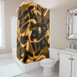 Rideaux De Douche Bizarre enchevêtrement de rubans brûlés, orange et