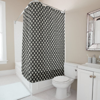 Rideaux De Douche Black and Beige Shower Curtain