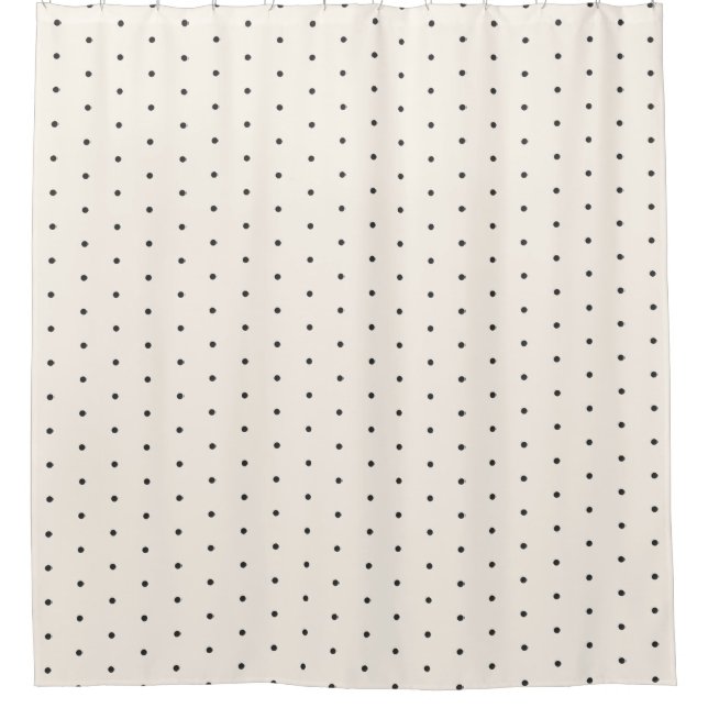 Rideaux De Douche Black and White Ivory Polka Dot Pattern Retro  (Devant)