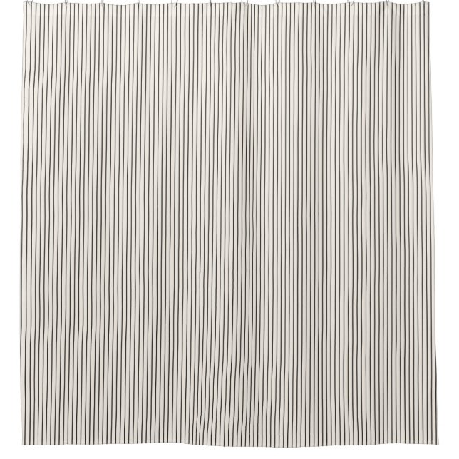 Rideaux De Douche Black and White Ivory Stripes Pattern Retro  (Devant)