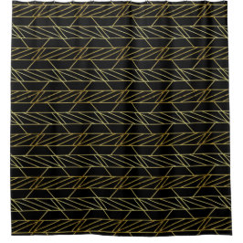 Rideaux De Douche Black Gold Déco Abstrait Motif géométrique Luxe