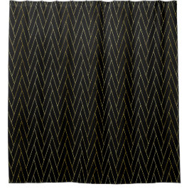 Rideaux De Douche Black Gold Déco Abstrait Motif géométrique Luxe