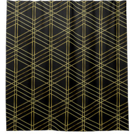 Rideaux De Douche Black Gold Déco Abstrait Motif géométrique Luxe