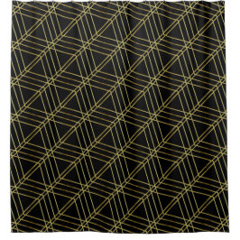 Rideaux De Douche Black Gold Déco Abstrait Motif géométrique Luxe