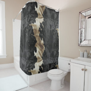 Rideaux De Douche Black Gold Western Cowhide