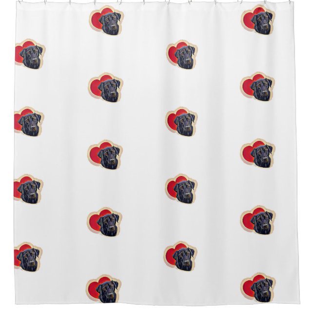 Rideaux De Douche Black Labrador Retriever Heart (Devant)