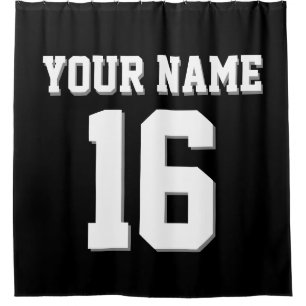 Rideaux De Douche Black White Sports Jersey Team Jersey